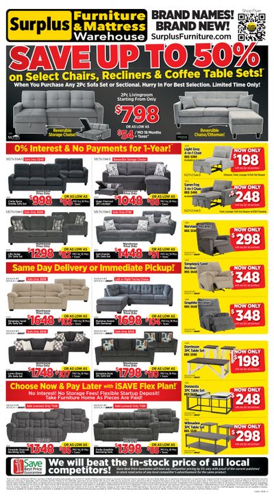 Surplus Furniture & Mattress Warehouse (Calgary, Edmonton) Flyer June 1 to 14