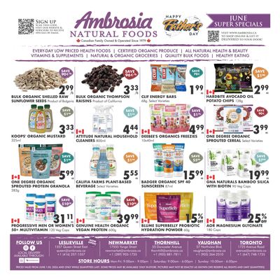 Ambrosia Natural Foods Flyer June 1 to 30