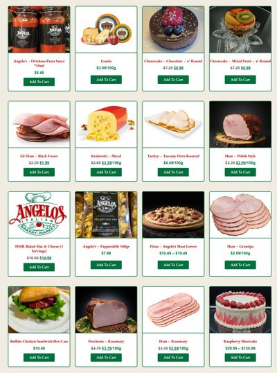 Angelo's Italian Bakery Monthly Specials June 1 to 30