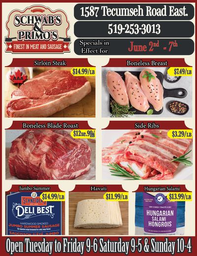 Schwab's & Primo's Flyer June 2 to 7