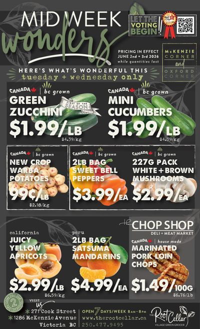 The Root Cellar Mid-Week Flyer June 2 and 3