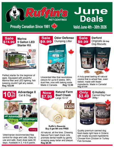 Ruffin's Pet Centre Flyer June 4 to 30