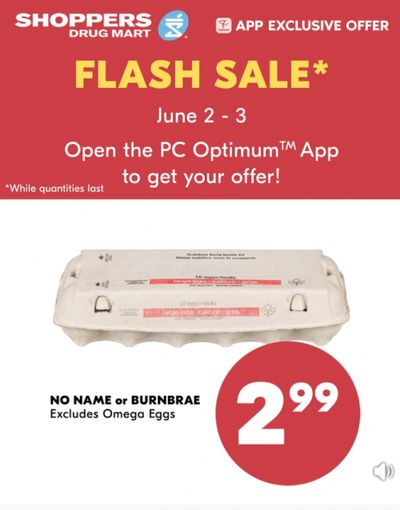 Shoppers Drug Mart Canada Flash Sale: Pay $2.99 for Eggs June 2nd and 3rd
