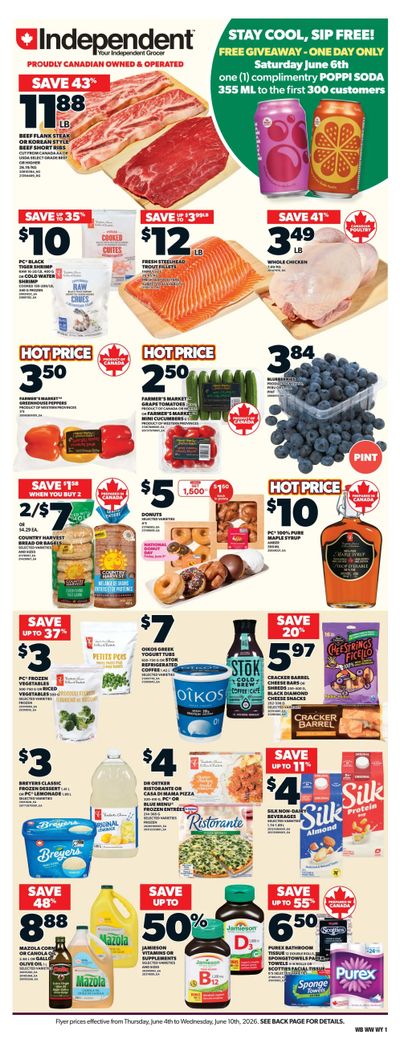 Independent Grocer (West) Flyer June 4 to 10