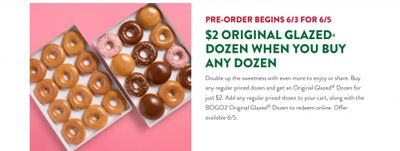 Krispy Kreme Doughnuts Canada National Doughnut Day June 5: Free Doughnut + Buy Any Dozen And Get a Dozen Original Glazed for $2
