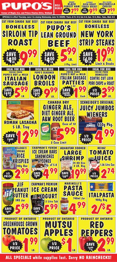 Pupo's Food Market Flyer June 4 to 10