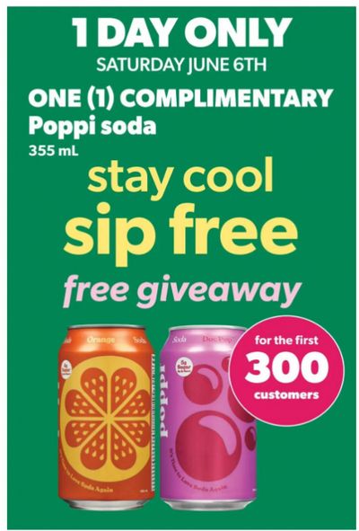 Loblaws Ontario: Free Poppi Soda For The First 300 Customers Per Store June 6th