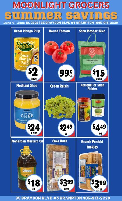 Moonlight Grocers Flyer June 4 to 10