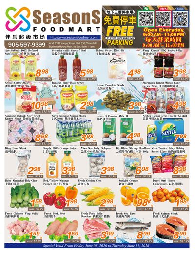 Seasons Food Mart (Thornhill) Flyer June 5 to 11