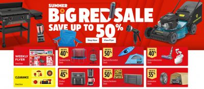 Canadian Tire Summer Big Red Sale Flyers: Save up to 50% Off + $15 CT Money for every $100 on Sport Chek and Mark’s Gift Cards