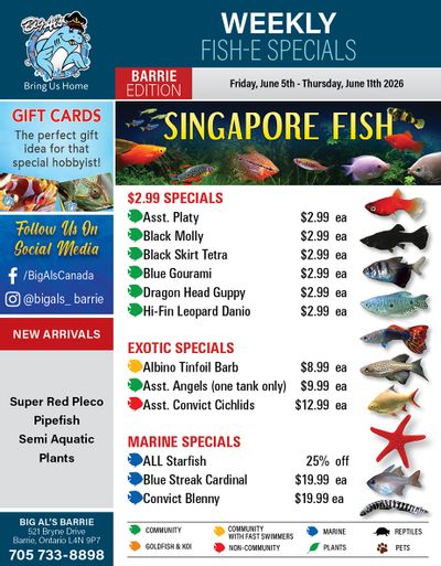 Big Al's (Barrie) Weekly Specials June 5 to 11