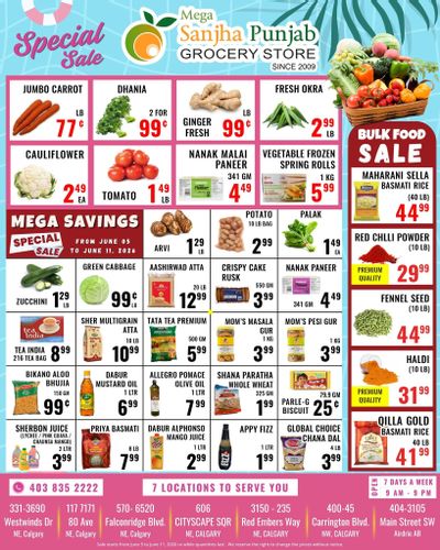 Sanjha Punjab Grocery Store Flyer June 5 to 11