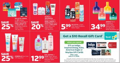 Rexall Canada: Get a $10 Gift Card When You Spend $75 on Indigo, Inspired Dining, Kobo, American Eagle, or WaySpa Gift Cards