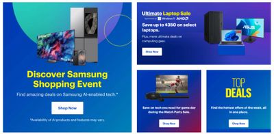 Best Buy Canada: Samsung Shopping Event + Save up to $350 on Laptops + Top Deals