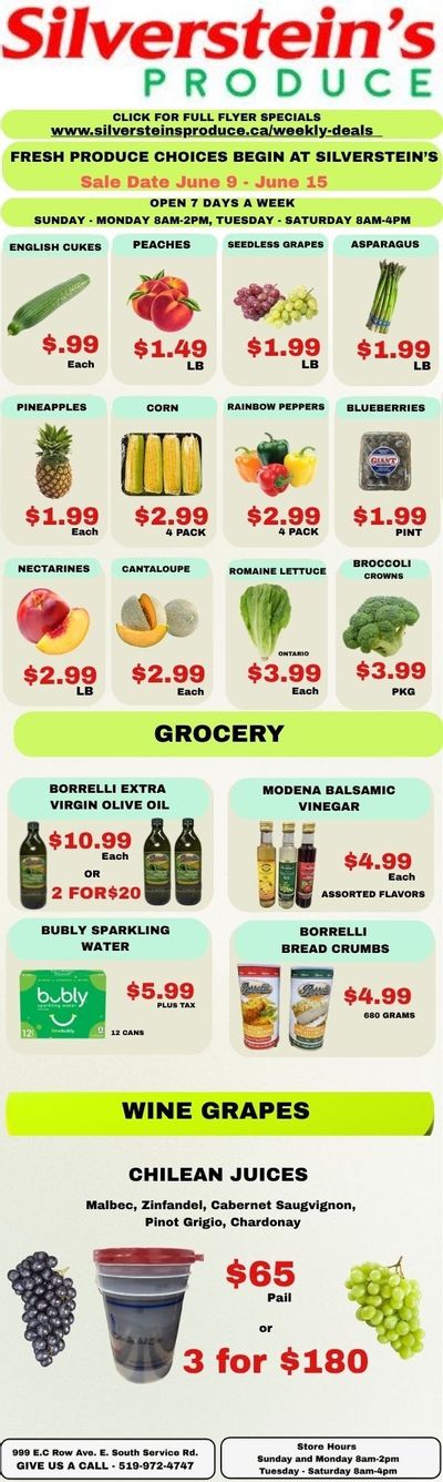 Silverstein's Produce Flyer June 9 to 15