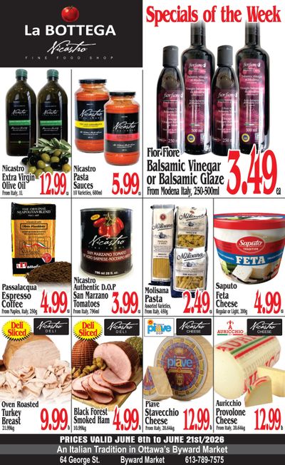 La Bottega Nicastro Fine Foods Flyer June 8 to 21