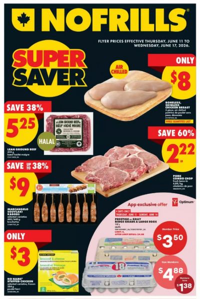 No Frills Ontario Flyer Deals June 11th – 17th: Grade A Large Eggs 18’s $3.50 Member Price