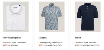Harry Rosen Canada: up to 40% off Select Styles + Clearance up to 60% off + Extra $25 off for Every $150 Spent