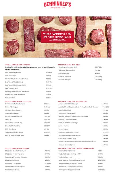 Denninger's Weekly Specials June 10 to 16