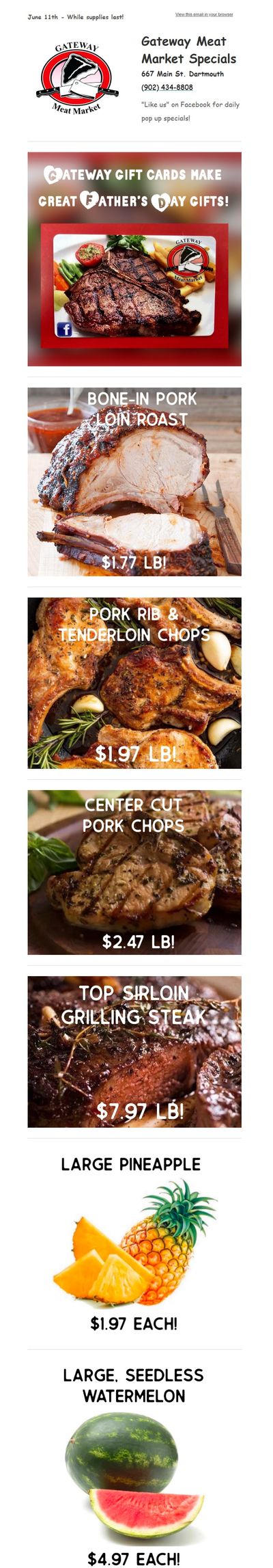 Gateway Meat Market Flyer June 11 to 17