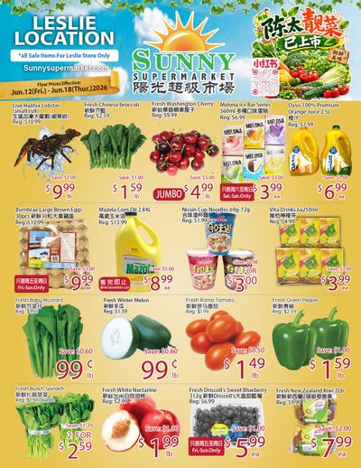 Sunny Supermarket (Leslie) Flyer June 12 to 18