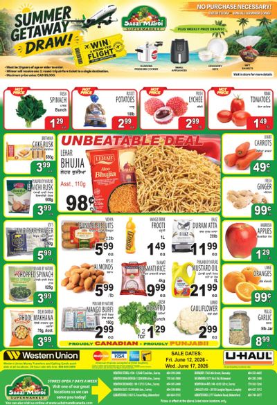 Sabzi Mandi Supermarket (Lower Mainland) Flyer June 12 to 17