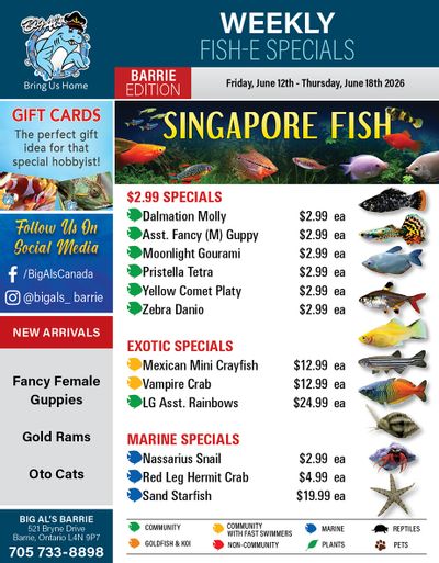 Big Al's (Barrie) Weekly Specials June 12 to 18
