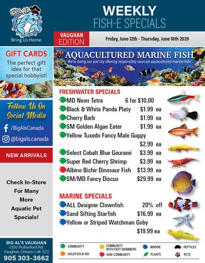 Big Al's (Vaughan) Weekly Specials June 12 to 18