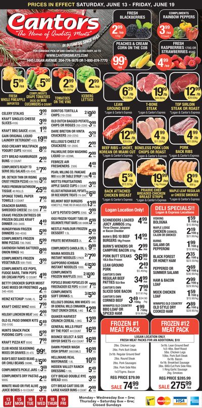 Cantor's Meats Flyer June 13 to 19