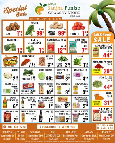 Sanjha Punjab Grocery Store Flyer June 12 to 18
