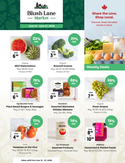 Blush Lane Organic Market Flyer June 14 to 27