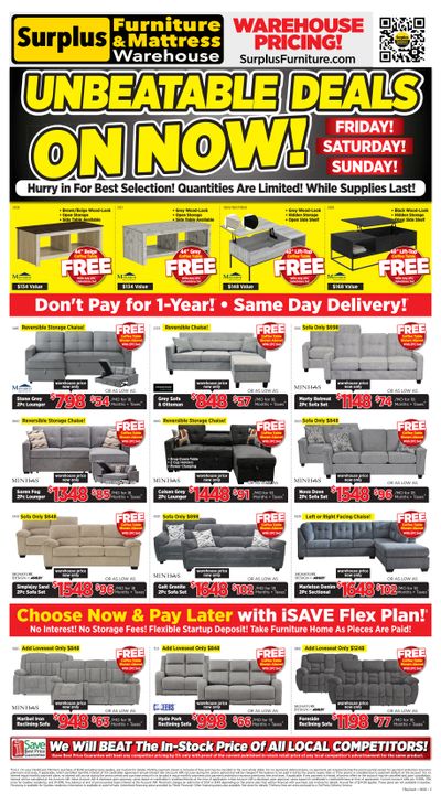 Surplus Furniture & Mattress Warehouse (Thunder Bay, Sault Ste Marie) Flyer June 14 to 28