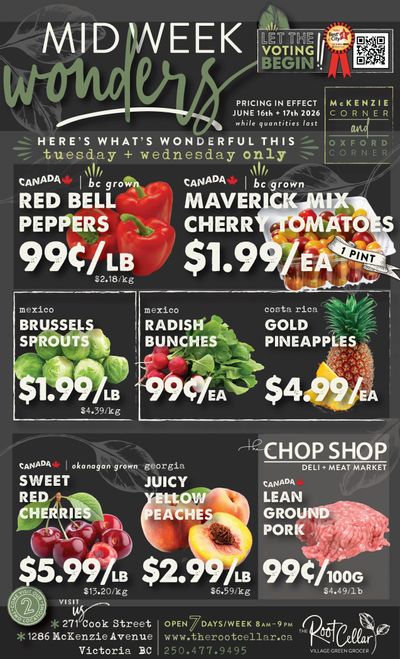 The Root Cellar Mid-Week Flyer June 16 and 17