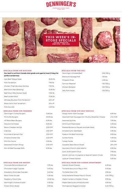 Denninger's Weekly Specials June 17 to 23