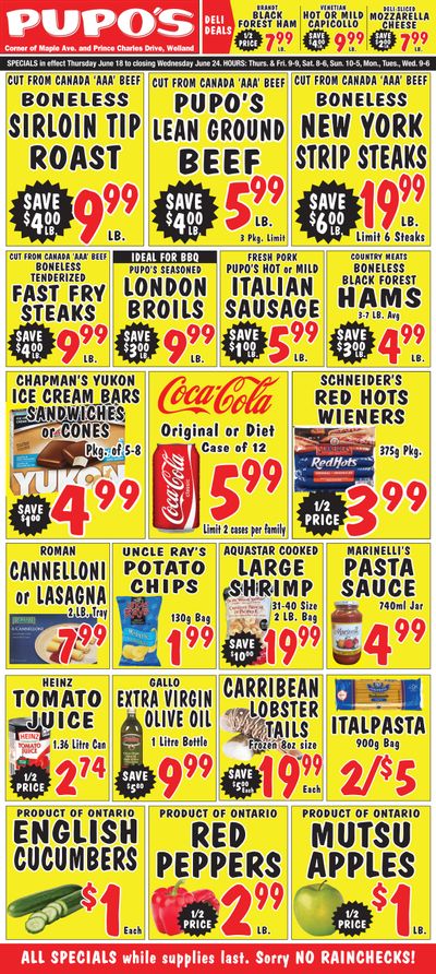 Pupo's Food Market Flyer June 18 to 24