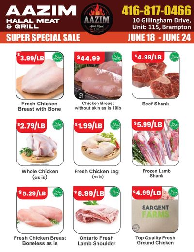Aazim Halal Meat & Grill Flyer June 18 to 24