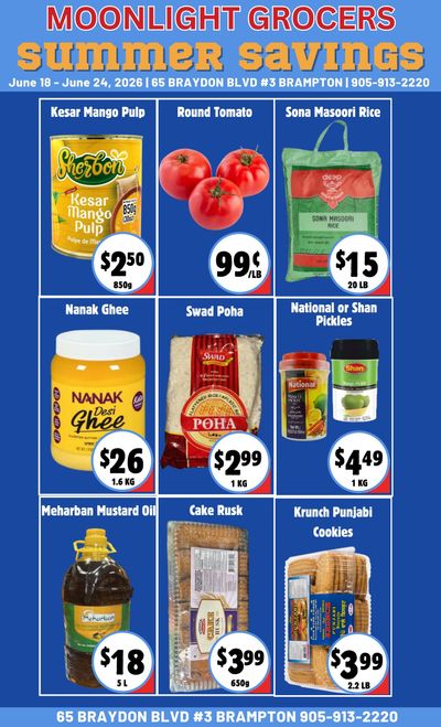 Moonlight Grocers Flyer June 18 to 24