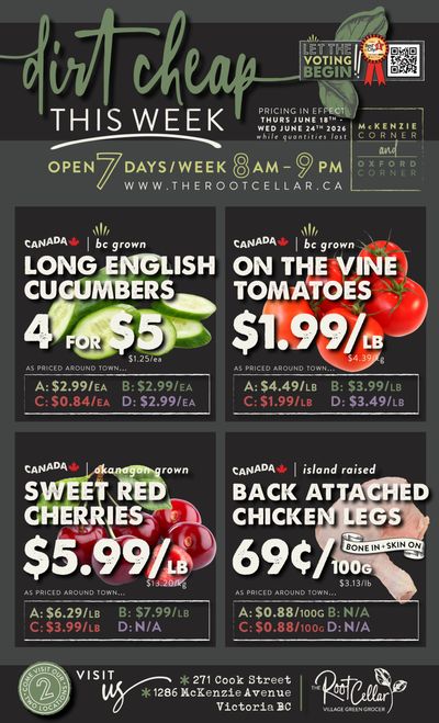 The Root Cellar Flyer June 18 to 24