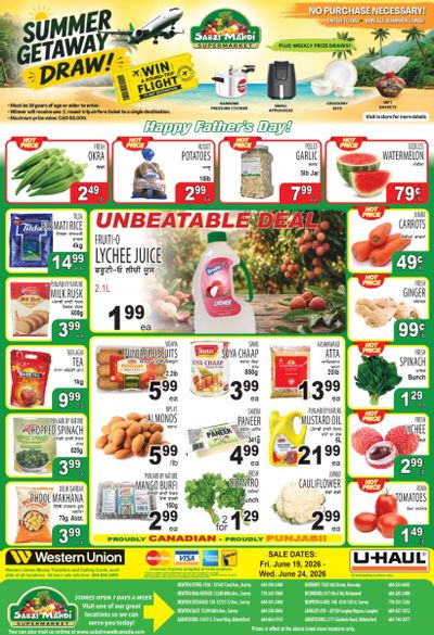 Sabzi Mandi Supermarket (Lower Mainland) Flyer June 19 to 24
