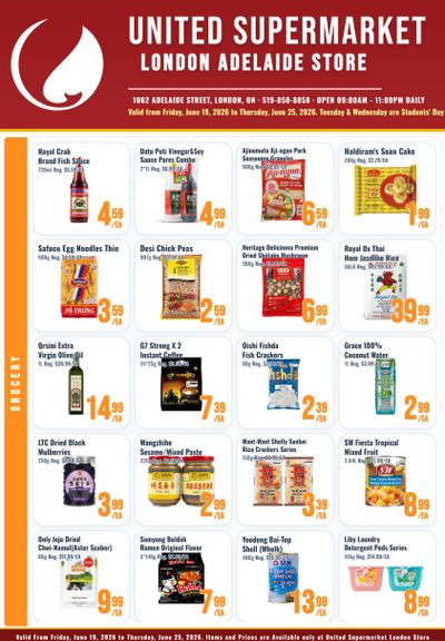United Supermarket (London) Flyer June 19 to 25
