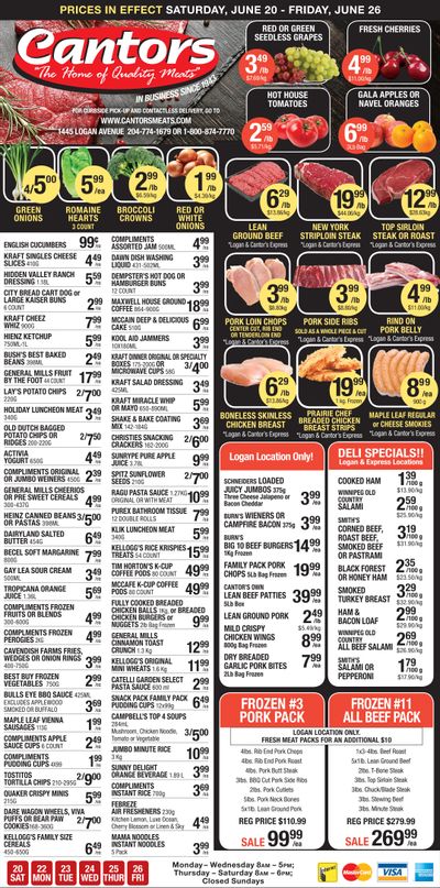 Cantor's Meats Flyer June 20 to 26