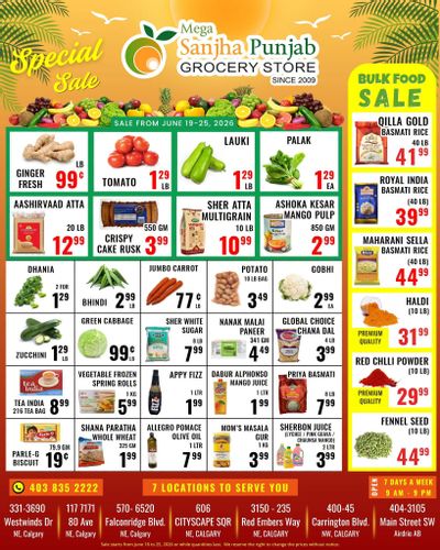 Sanjha Punjab Grocery Store Flyer June 19 to 25