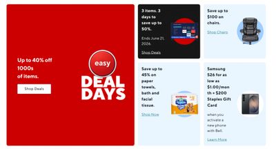 Staples Canada Deal Days: Save up to 40% on Thousands of Items + More