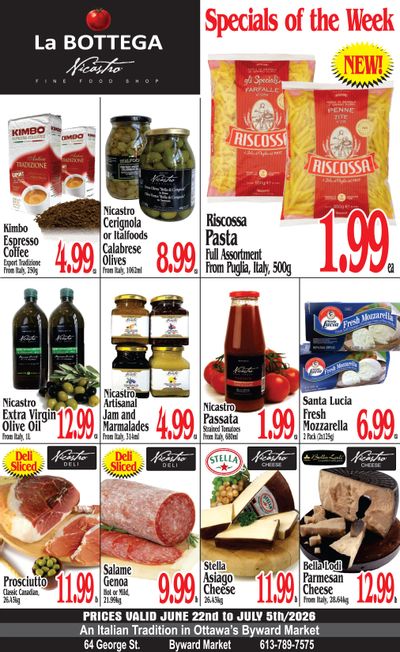 La Bottega Nicastro Fine Foods Flyer June 22 to July 5