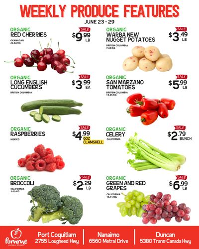Pomme Natural Market Weekly Produce Flyer June 23 to 29