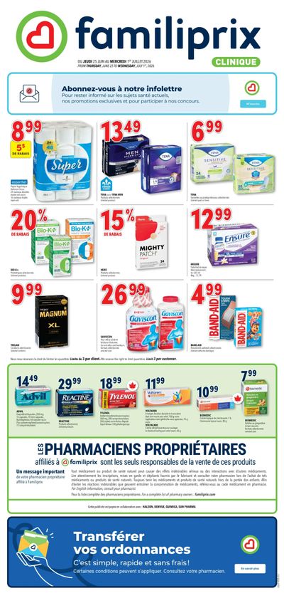 Familiprix Clinique Flyer June 25 to July 1