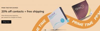 Clearly Canada: 20% off Contacts + Free Shipping + up to 70% off Frames + More