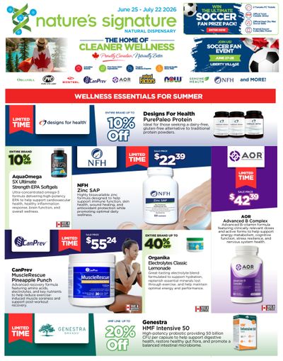 Nature's Signature Flyer June 25 to July 22