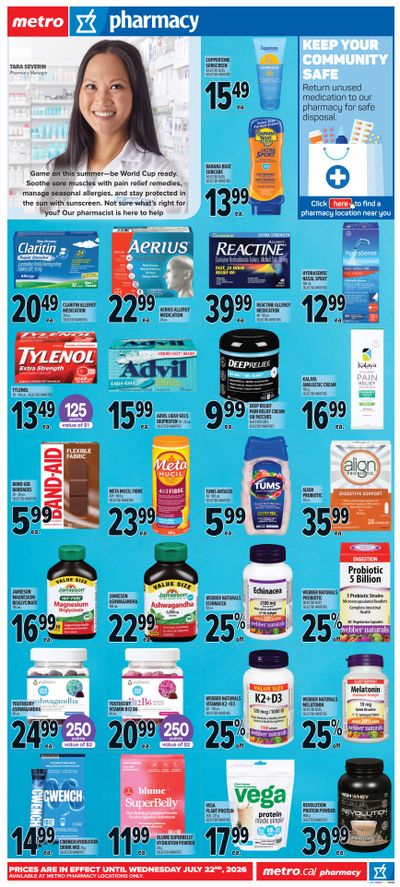 Metro (ON) Pharmacy Flyer June 25 to July 22