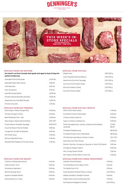 Denninger's Weekly Specials June 24 to 30
